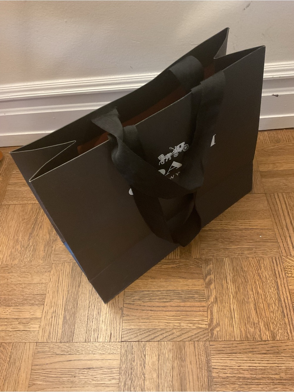 Coach Black Paper Shopping Tote with Logo - Picture 10 of 10